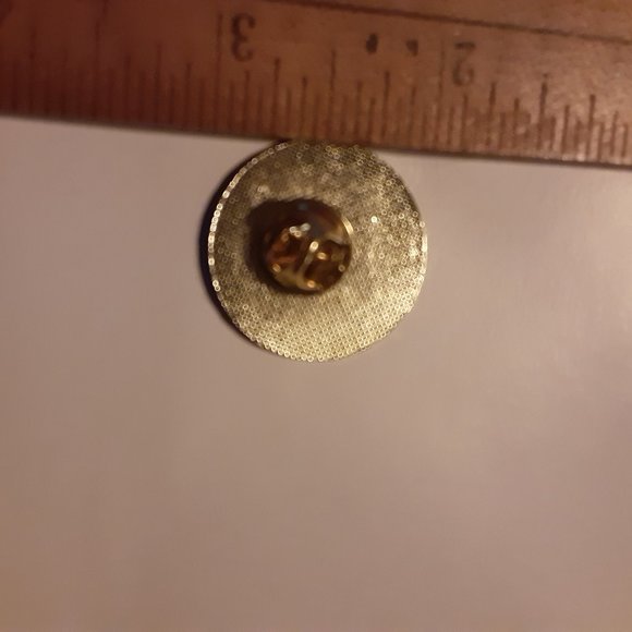 1" Round Enameled Lapel Pin Grim Reaper Black Red - Picture 4 of 4